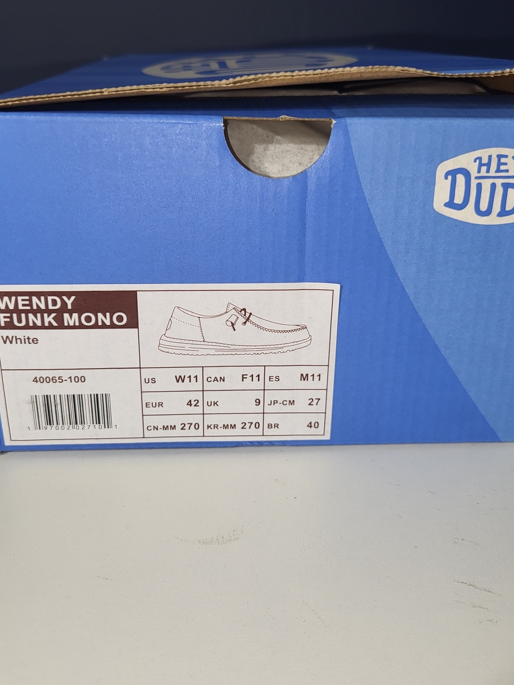 Hey Dude Women's Size 11 Wendy Funk Mono White Shoes - Picture 7 of 7